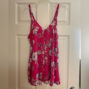 Torrid Pink Floral Swing Cami with corset style detail Size 1